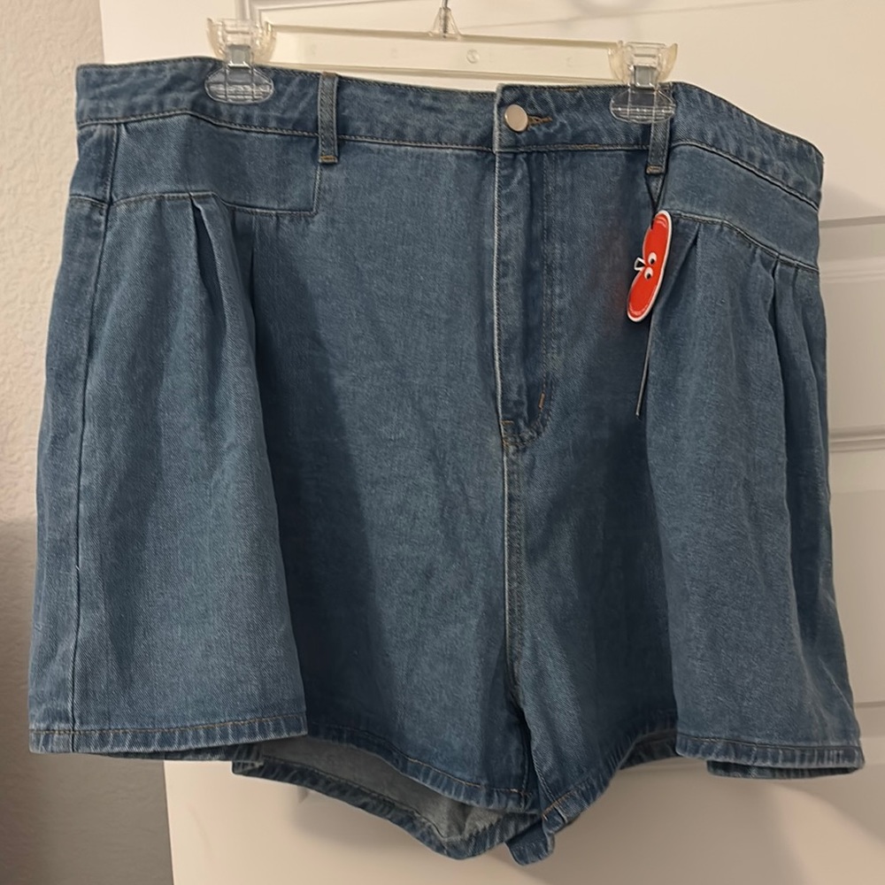 Cider jorts Jean shorts denim SZ 2X plus size baggy oversized light wash NWT